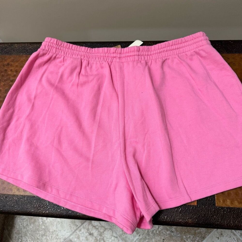 NWT PINK light pink fleece campus sweat-shorts XXL - Picture 2 of 6